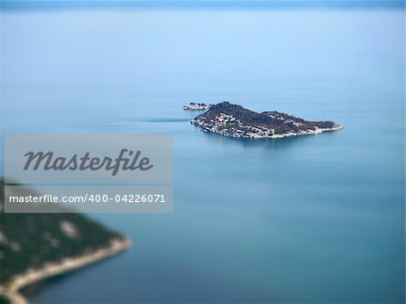 View from above on Skadarsko lake in Montenegro