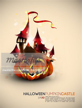 Halloween Castle Grown on a Pumpkin | EPS10 Compatibility Needed