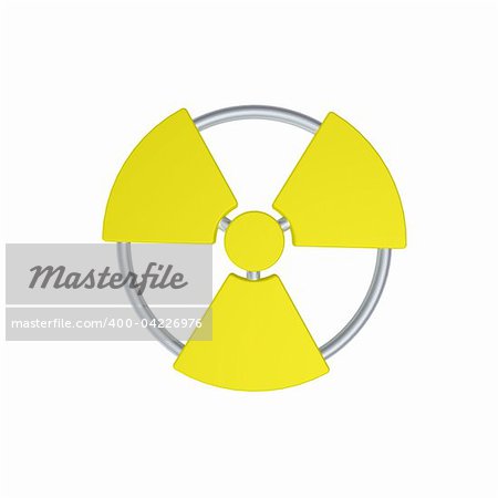nuclear symbol on white background - 3d illustration