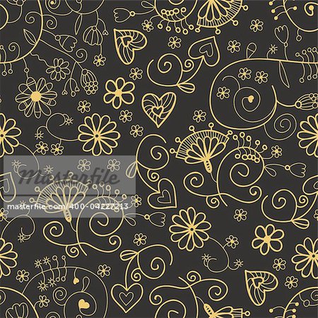 Colorful seamless pattern - abstract flowers