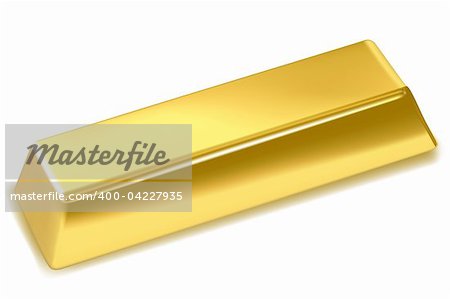 illustration of gold bar on isolated background