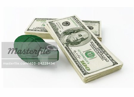 grenade dollar on a white background (arms sales)