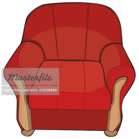 fully editable vector illustration of isolated colored armchair