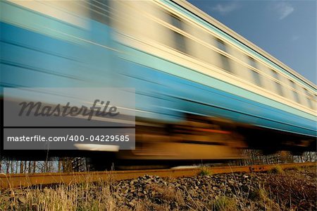 part of train wagon with motion blur effect