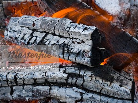 Burninging firewood ,background campfires
