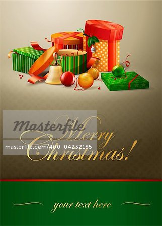 editable vector Christmas card illustration