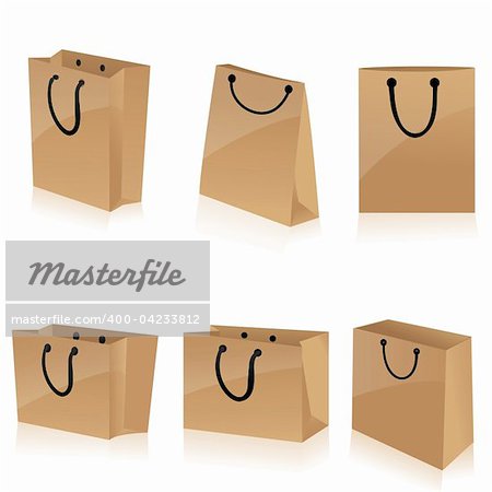 illustration of set of eco friendly shopping bags