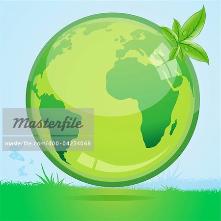 illustration of recycle globe