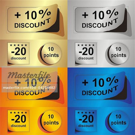 colorated advertising coupon set