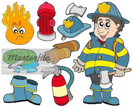 Fire protection collection - vector illustration.