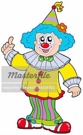 Funny smiling clown - vector illustration.
