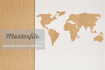 Cardboard background series - global shipping or transportation concept