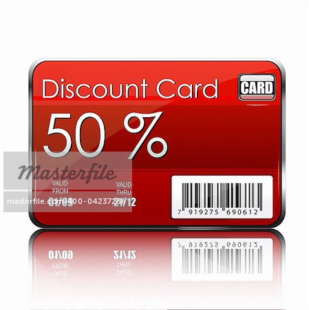 illustration of discount card on white background