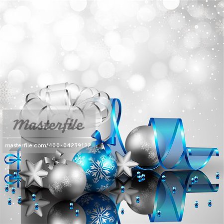 beautiful silver and blue christmas background