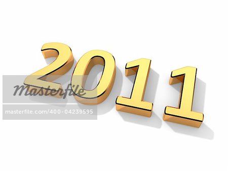 New year date - 3d illustration