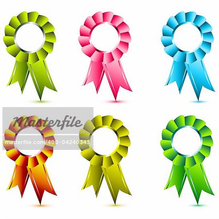 illustration of ribbon award on white background