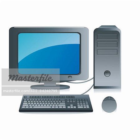 illustration of computer on white background