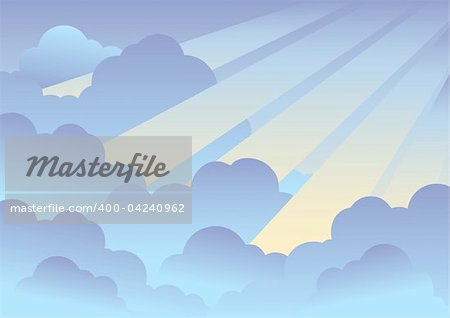 Cloudy sky background 2 - vector illustration.
