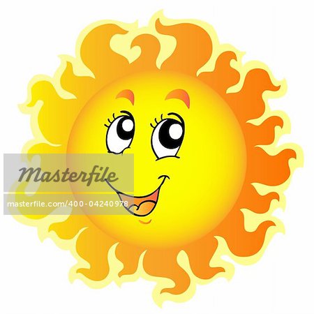 Cute happy Sun - vector illustration.