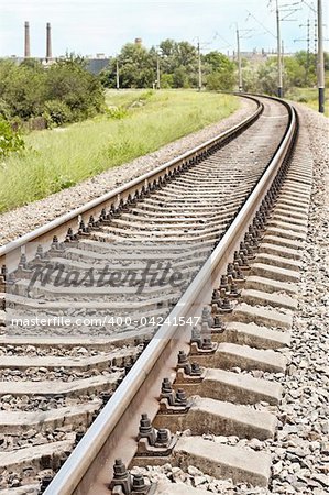 Railway track receding into the distance