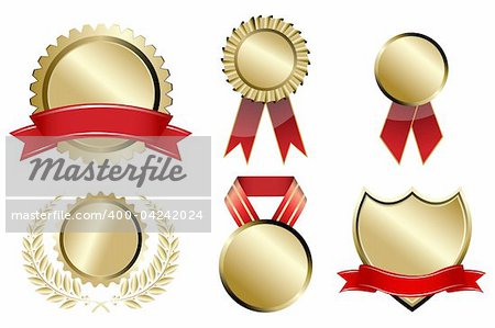 illustration of types of prizes on white background