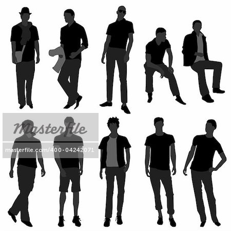 A set of men models doing fashion.