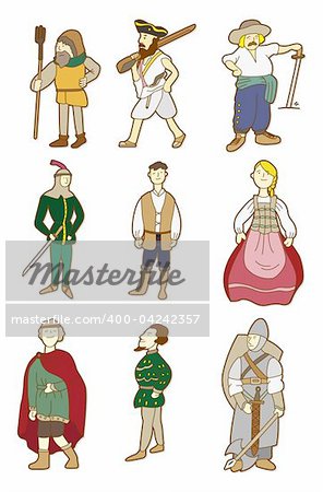 cartoon Middle Ages people