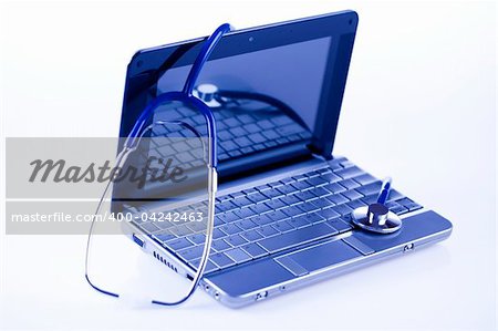 Computer and  Stethoscope