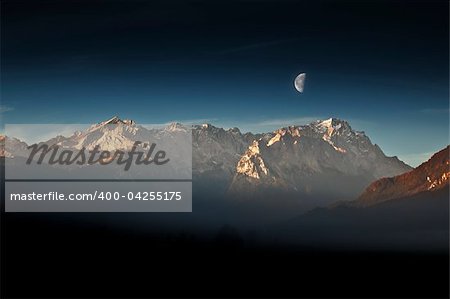 An image of the Zugspitze in Bavaria Germany