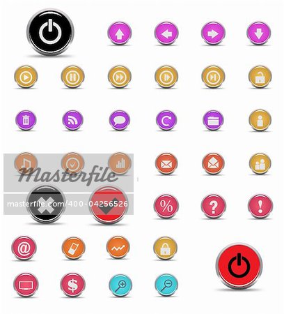 Vector beautiful icon set. Illustration