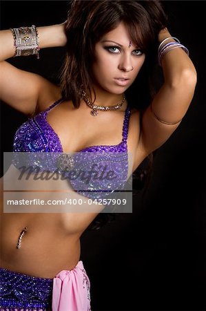 Beautiful middle eastern belly dancer