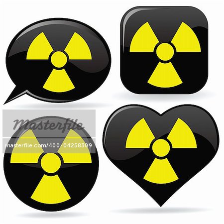 vector set of radioactivity signs