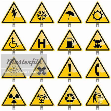 vector collection of warning signs