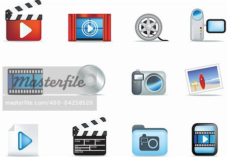 movie, entertainment and photographic detailed  icon set