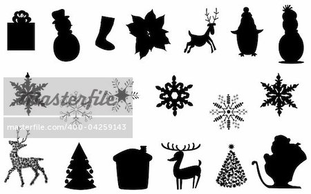 vector christmas elements isolated on white background