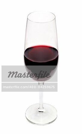 red wine in glass isolated on white background