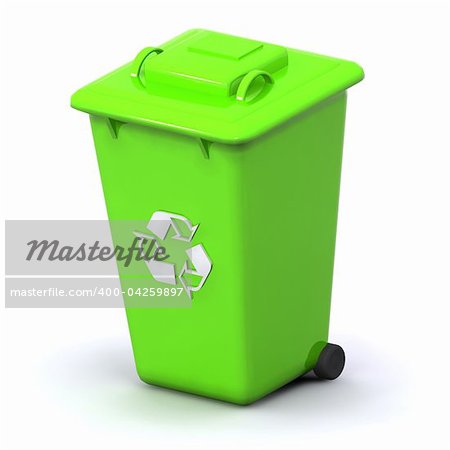 A Colourful 3d Rendered Recycle bin Illustration