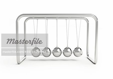 newton's cradle isolated on a white background