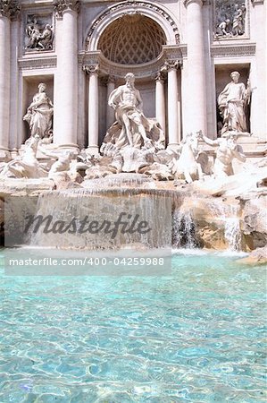 The Trevi Fountain ( Fontana di Trevi ) in Rome, Italy