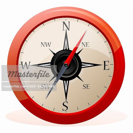 illustration of compass on isolated background