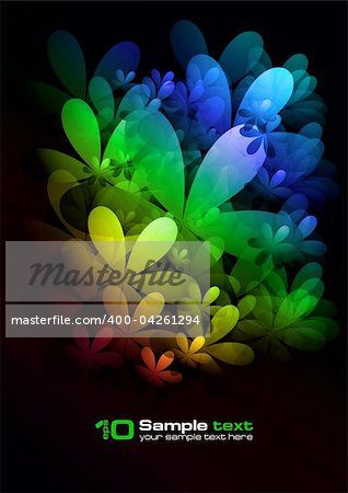 Abstract vector eps10 glowing background. Flowers. For your design.