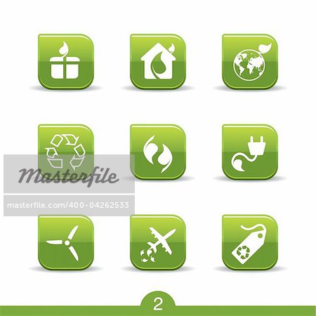Set of nine ecology web icons from series