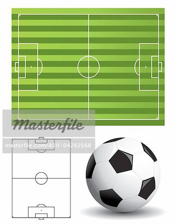 Football, field and outline set