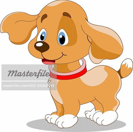 Illustration of the cute fun puppy