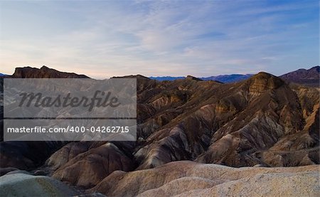 Zabriskie point panaramic view in Death Valley national park, California