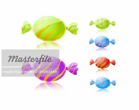 colorful  candy set isolated on white background