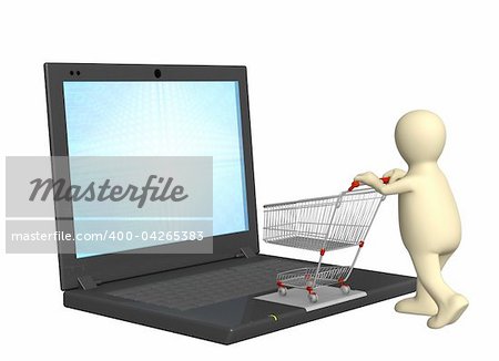 Conceptual image - virtual shopping. 3d