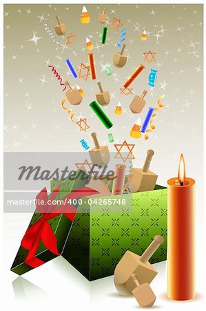 illustration of hanukkah gift box