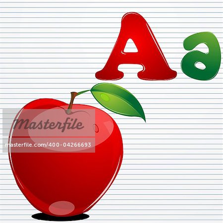 illustration of a for apple