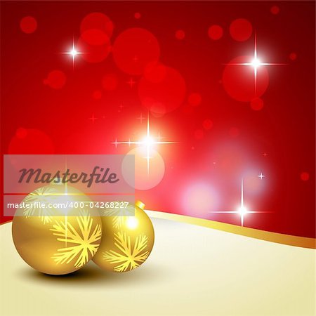 beautiful christmas golden ball on glowing background